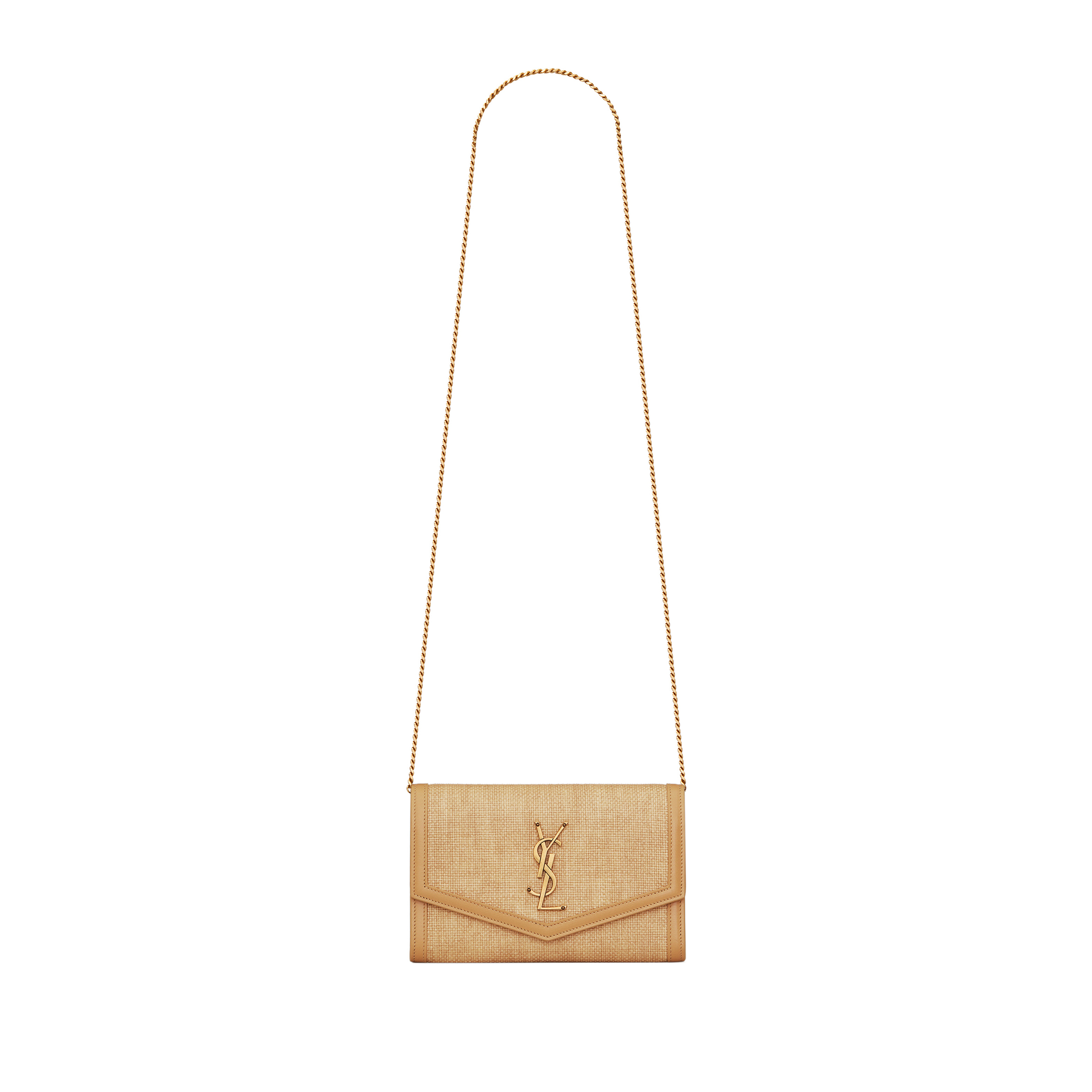 Y*L uptown chain wallet in micro raffia 6077882uf1w9985 (19*12*3cm)
